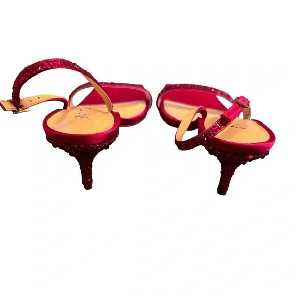 Betsy Johnson Rebel Sling back Kitten Heels Sandals in Fuchsia Women’s size 7.5 - Picture 5 of 12